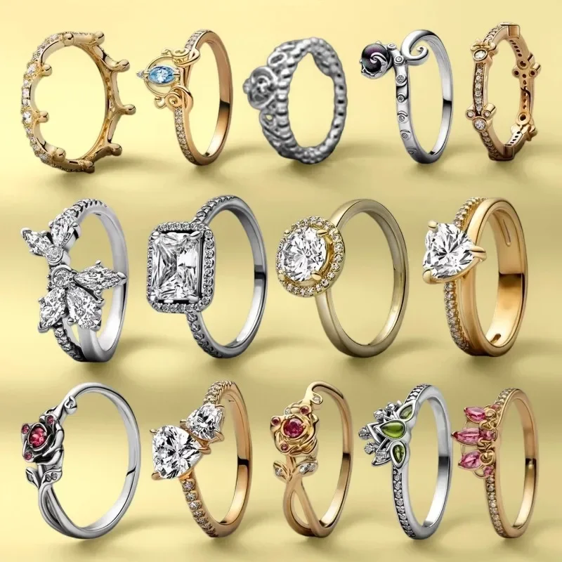 Anillo original de plata de ley 925, anillos apilables para mujer, ideal como regalo de boda, compromiso o cumpleaños, joyería.