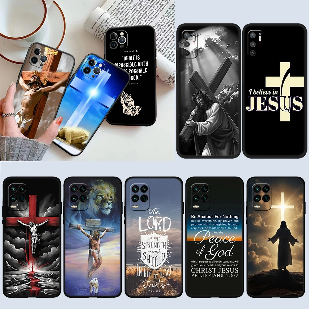 NH10 Bible Verse Jesus cross Case for Samsung A11 A12 A13 A15 A52S A53 A55 A56 A70 A71 A72 A73 F06 F16 F56 S10 Plus S10e