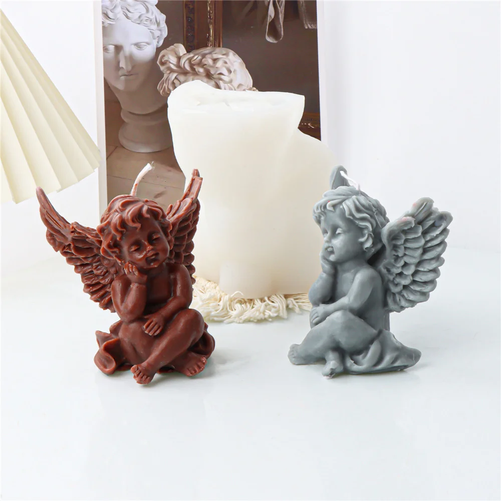 11cm Angel Silicone Candle Soy Scented Candle Mould Wax Vegan Cute Decorative Soap Cake Soap Resin Handmade Aesthetic Home Dec