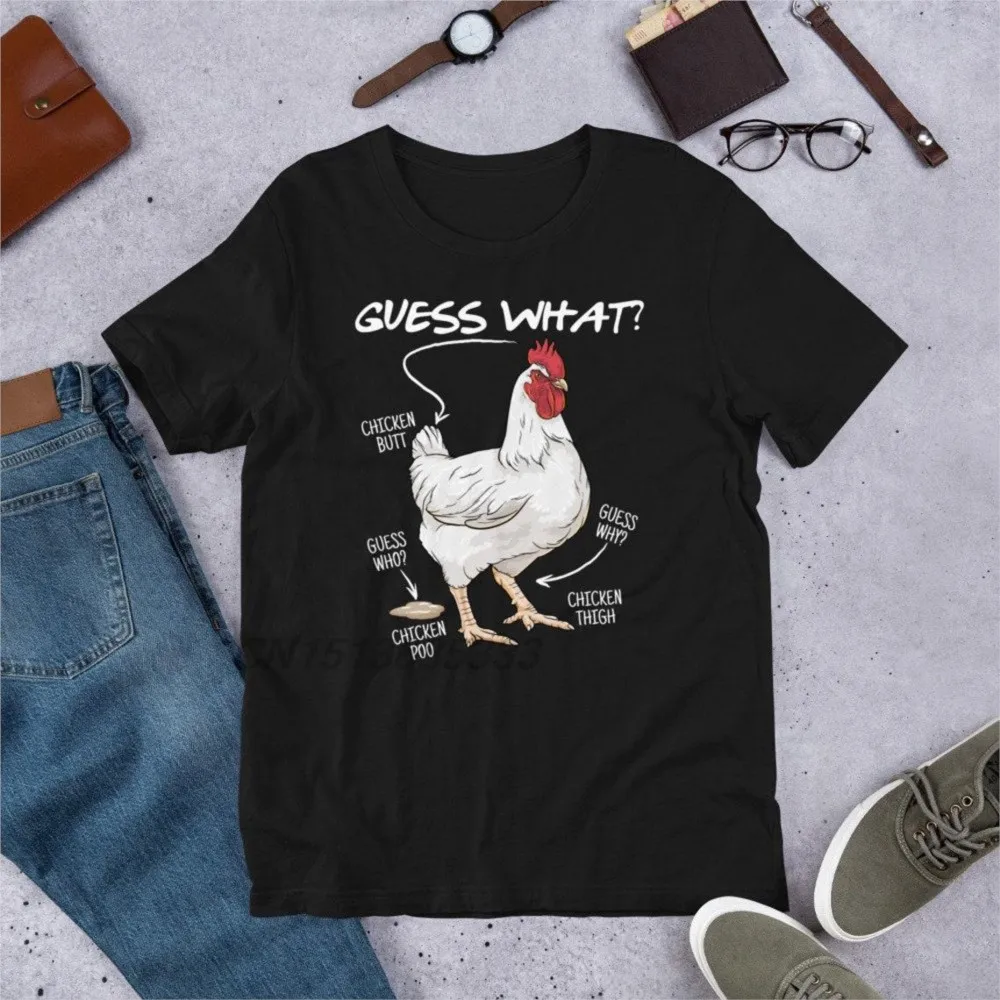 Funny Guess What Chicken Butt Women T-Shirts I Raise Tiny Dinosaurs Unisex Retro Printed Tee Shirts Oversized Vintage Clothing