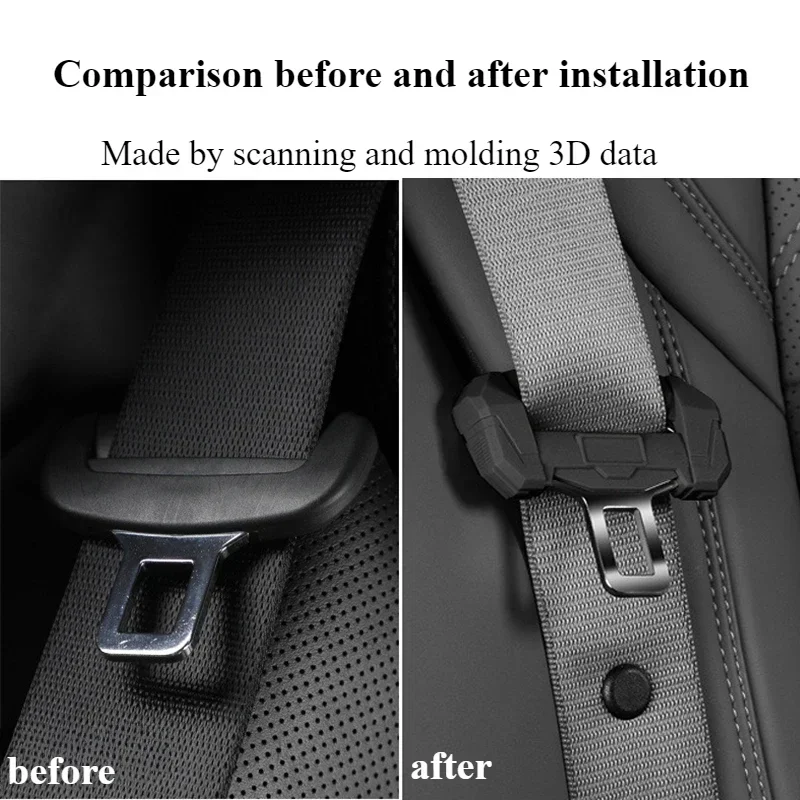 For Tesla Model 3/Y/3 Highland 2024 Seatbelt Buckle Protective Cover Silicone Collision Avoidance Red Black Car Safety Belt Clip