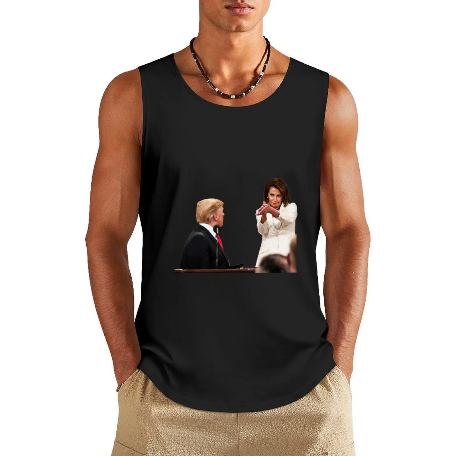 NANCY PELOSI CLAP BACK Tank Top men clothes sleeveless Men's t-shirts vests for men