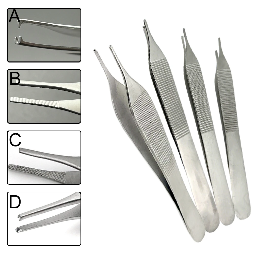 Dental Tweezers Forceps for Tissue Extraction Hemostat and Dressing Surgical Tool for Home Medical First Aid