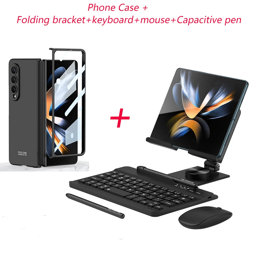 cover voor Samsung Galaxy 5 4 3 2 hoesje met Bluetooth-toetsenbord muispen Metalen opvouwbare beugel Telefoonhoesje met schermbeschermer