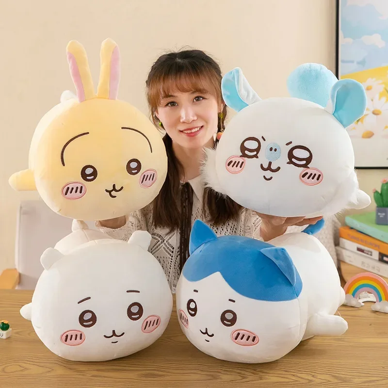 30/40CM Chiikawa pie pequeño de felpa estilo cara abajo muñeca de juguete Ragdoll hogar Navidad Kawaii juguete de peluche almohada regalo para niños