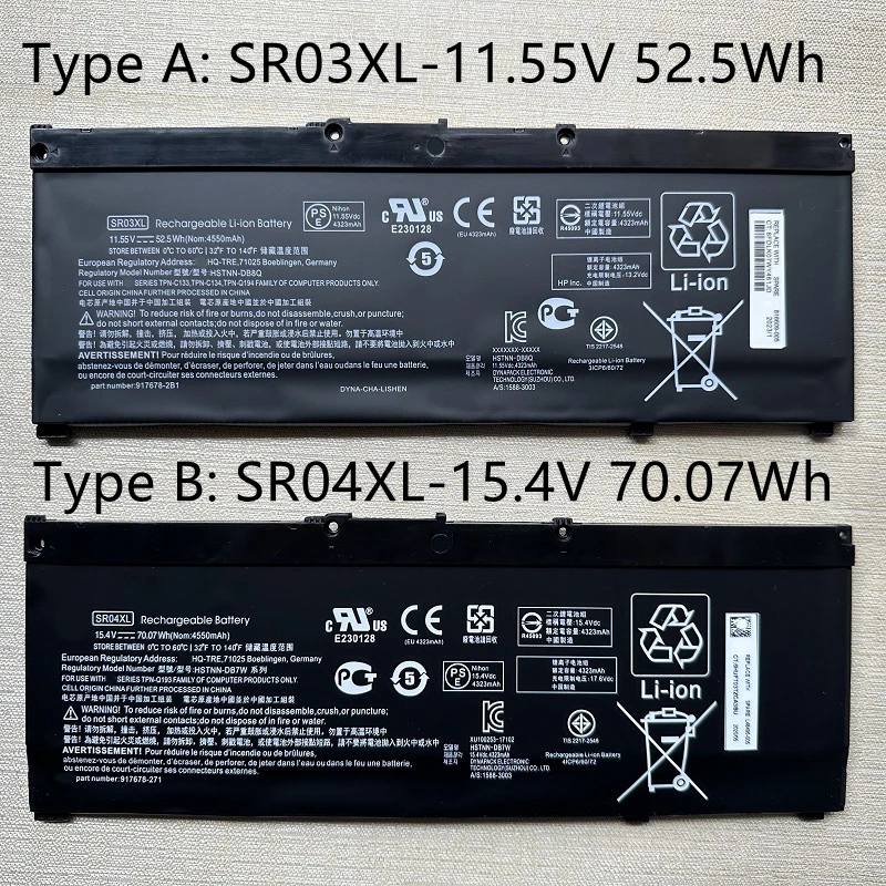 Imagem -02 - Supstone-bateria do Portátil para hp Sr04xl Sr03xl Omen 15-ce 15-dc 17-cb 15-cx Tpn-c133 C134 Q193 Q194 917724855 Hstnn-db7w 9176782
