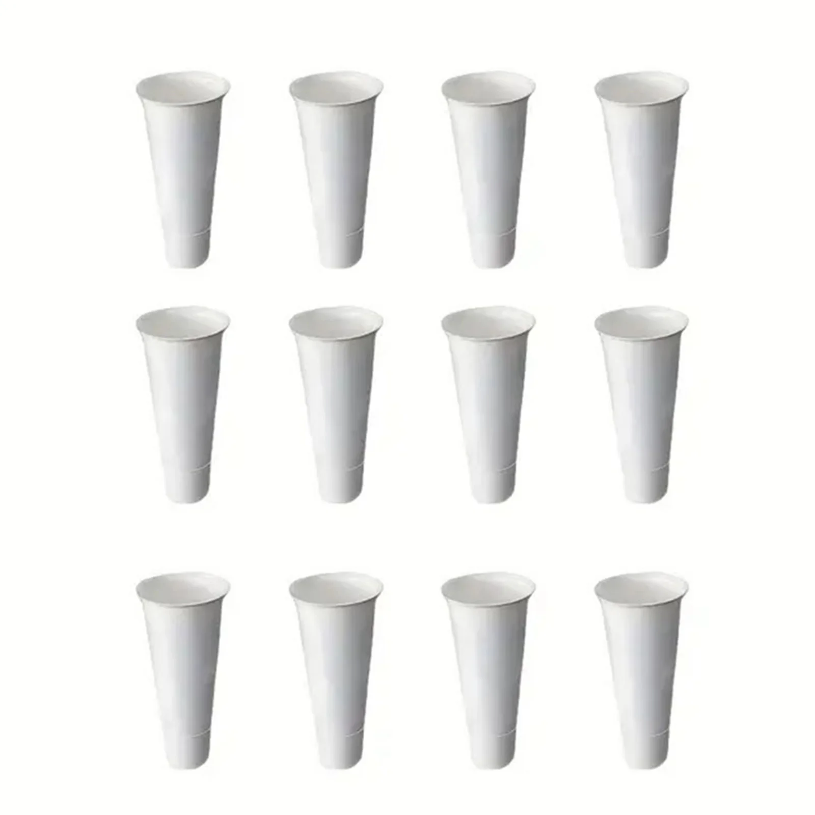 12 PCS Flower Display Stand Buckets White Plastic Plant Stand Tapered Buckets Large Capacity Buckets for Balcony Garden