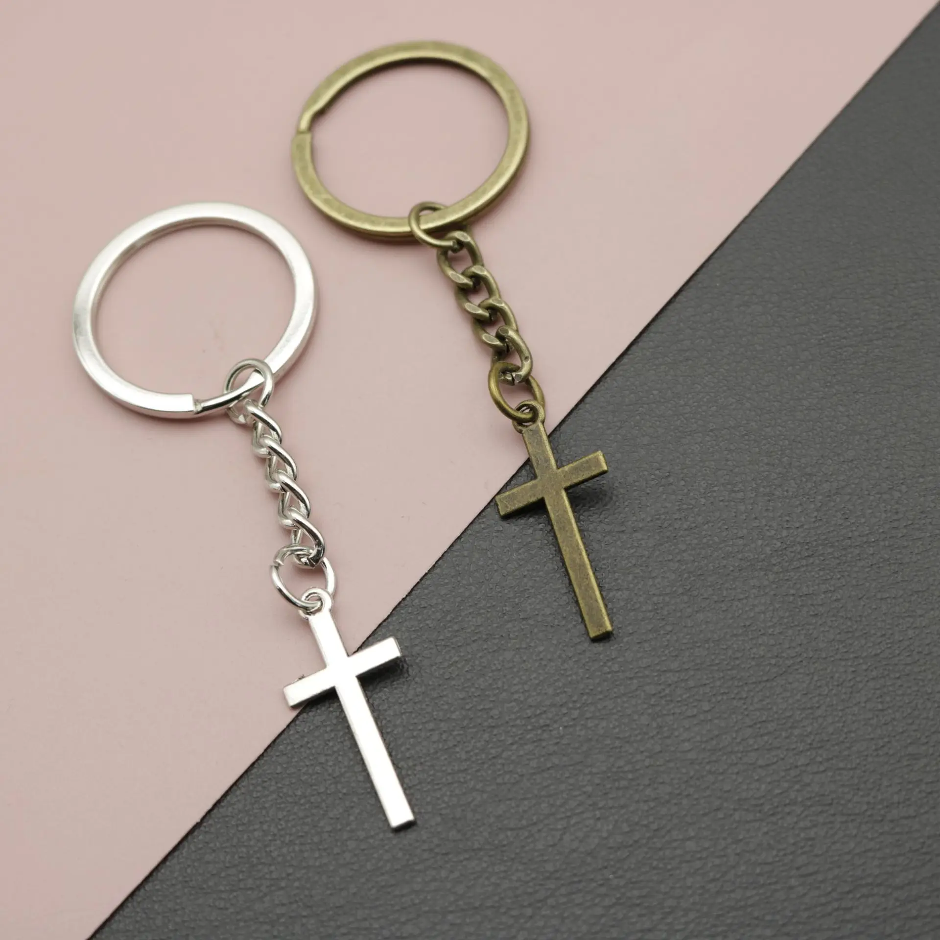 Hye Temu AliExpress Amazon Hot Ornament Simple Cross Keychain Pendant