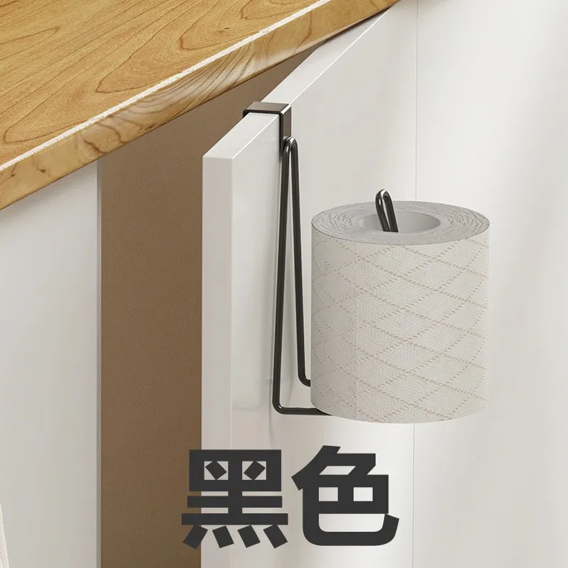 

Iron Toilet Paper Holder Black Wall Mounted Large Capacity Bathroom Tissue Dispenser Space Saving Modern Toilet Roll Organizer