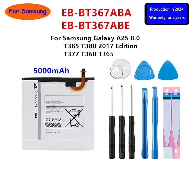 

Brand New EB-BT367ABA EB-BT367ABE 5000mAh Battery For Samsung Galaxy A2S 8.0 T385 T380 2017 Edition T377 T360 T365 +Tools