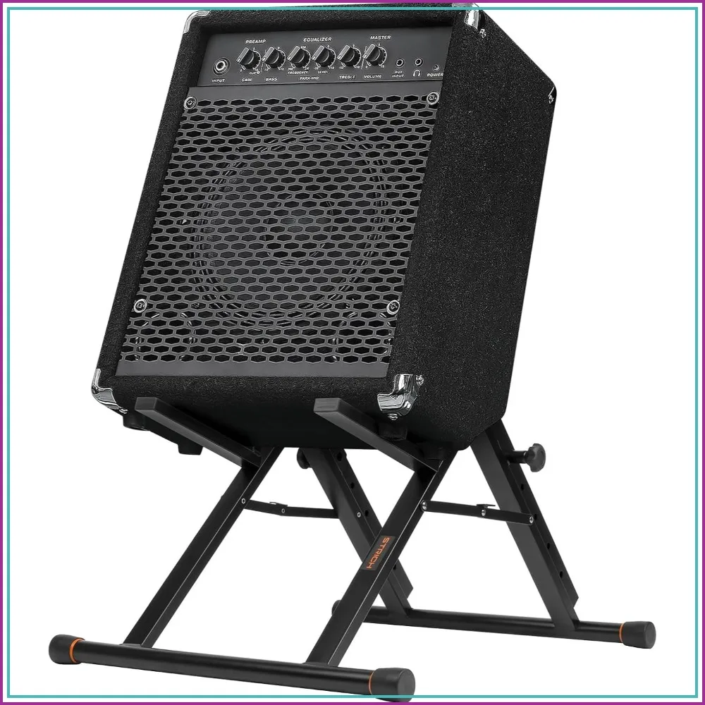 Guitar Amp Stand, High Profile Combo Speaker Stand, Tilt Back Folding Amplifier Stand, Fully Collapsible, Black
