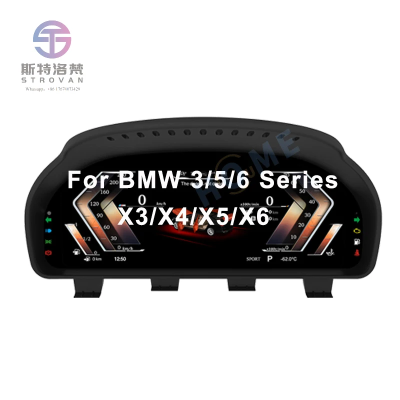 

12.5 Inch Dashboard for 3 / 5 /6 Series X3 X4 X5 X6 F10 2004 - 2019 Digital Cluster Virtual Cockpit Sport LCD Speedometer