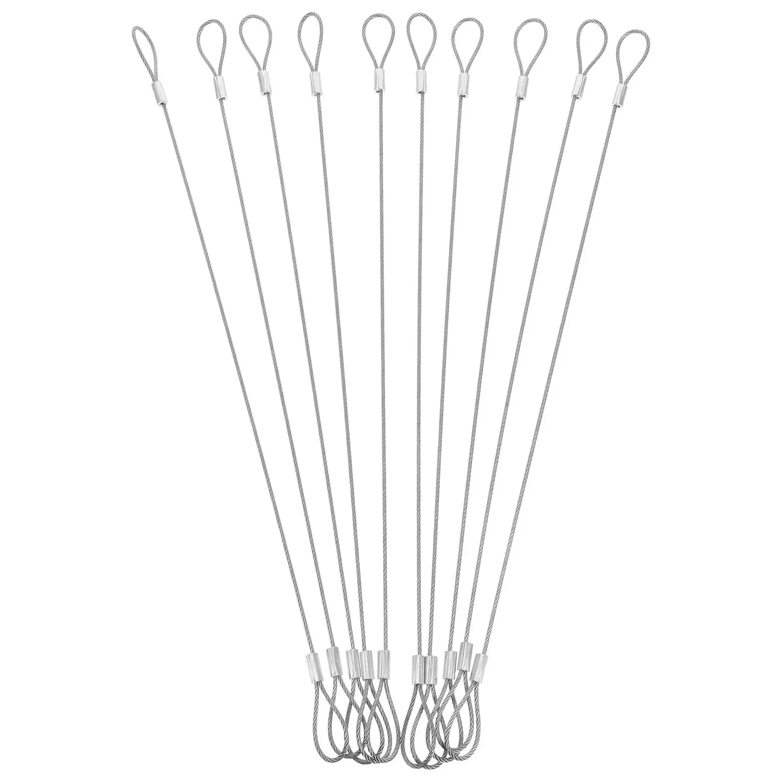 

10 Pcs Stainless Steel Wire Rope Keychains Heavy Duty Cable Silver Chain Locks for Travel Luggage Tags Outdoor