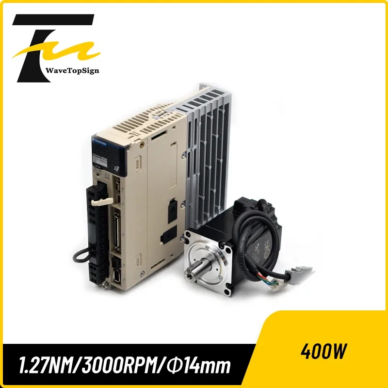 wavetopsign Servo Motor Kits 400W /SGM7J-04AFC6S SGD7S-2R8A00A002 1.27NM/3000RPM with 3M Cable