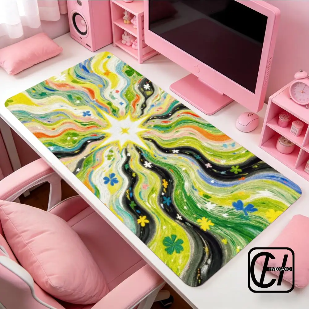 

Lucky Four-leaf Clover Mouse Pad 90x40CM non-slip Gaming Mousepad Gamer E-Sports Mouse Mat Game Mechanical Keyboard XXL Desk Mat