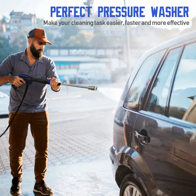 Electric Pressure Washer 5000PSI 2.9GPM Electric Powered with Upgrade Spray Handle Smart Control and 4 Anti-Tipping Wheels