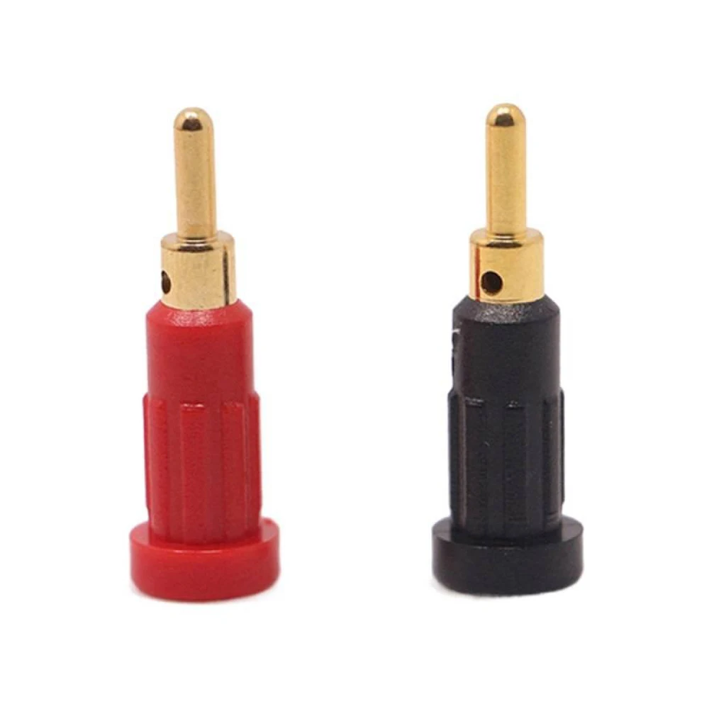 

1Pair 2mm Banana Socket Panel Socket Pure Copper Gold-plated PA Sheath No-installation Type Banana Socket Red+Black