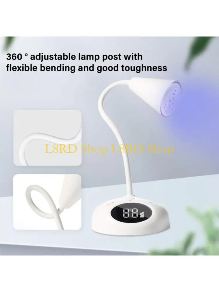 

L8RD Быстросохнущая лампа для ногтей Светодиодная лампа для ногтей Перезаряжаемая лампа для ногтей Гибкая сушилка для ногтей