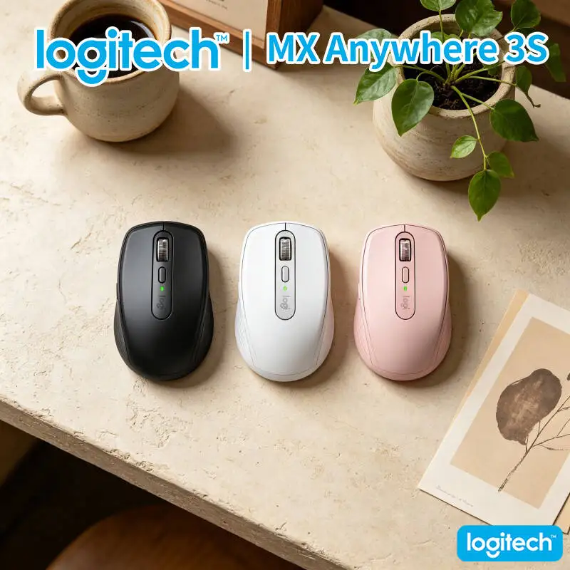 Wireless MX Anywhere 3S - 8K DPI, Hyper-Scroll, Anti-Slip Grip, Great for Balcony Workspace & Office Cubicle Station