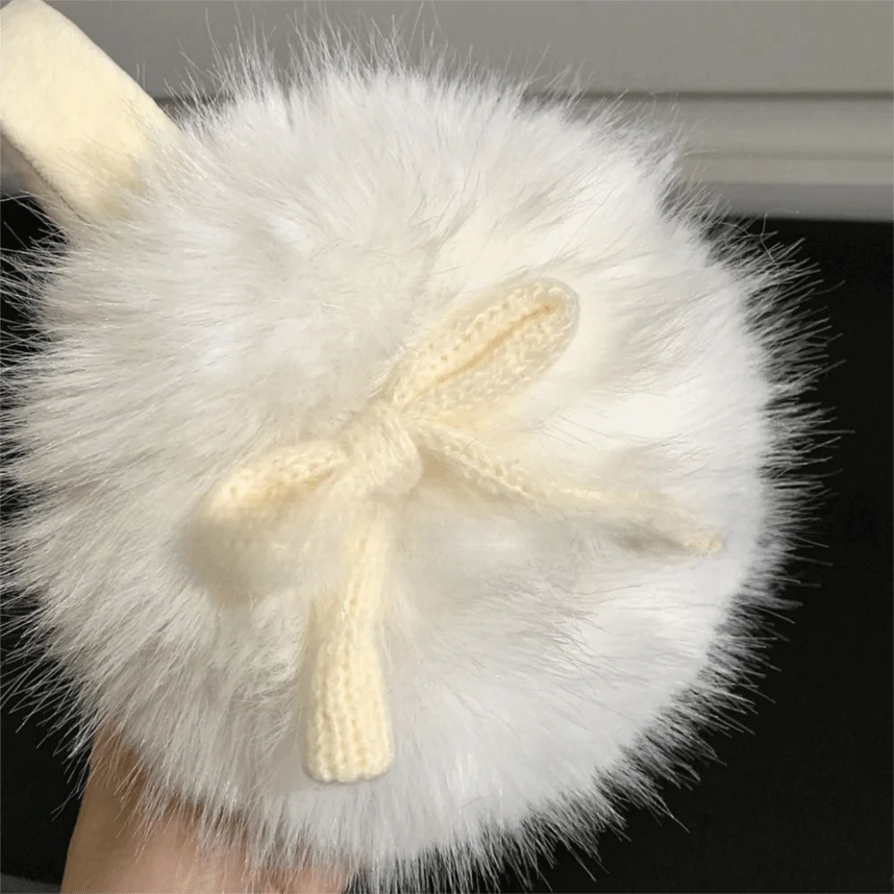 الشتاء الدافئة لينة غطاء للأذنين سميكة Bowknot الأذن دفئا التجمد سدادات حماية الأذن فو الفراء الأذن يفشل للنساء الرجال في الهواء الطلق