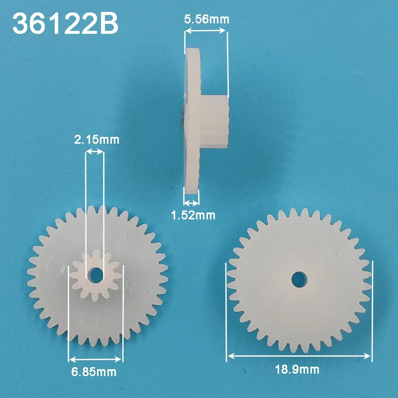 36122A 36122B 36122.5B 0.5M Bilayer Gears OD 19mm 36 Teeth/ 12 Tooth 2mm 2.5mm Hole Plastic POM Gear Wheels 36+12T