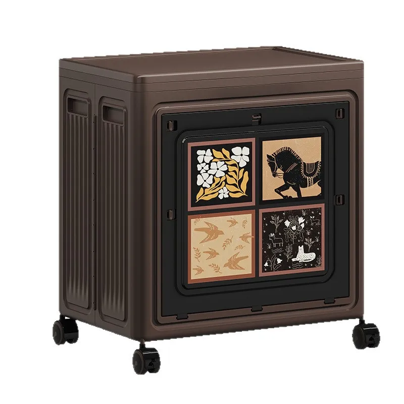 

Antique storage box in clothes Large capacity flip cover finishing box Folding storage box Toys snacks Retro storage basket