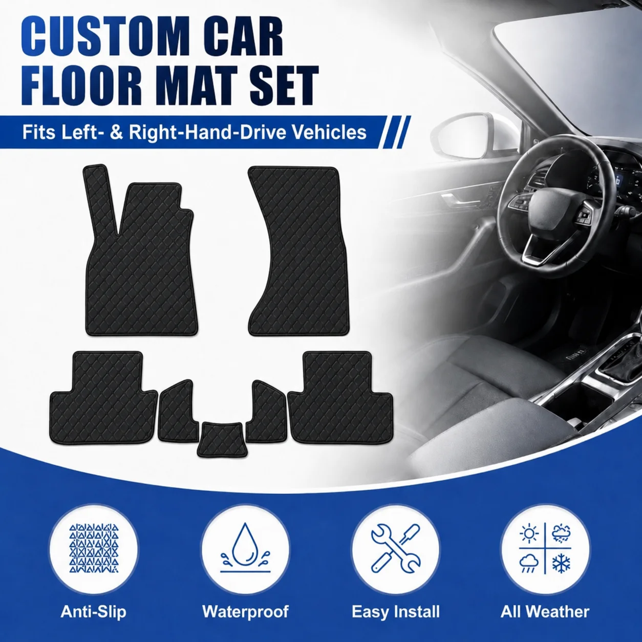 

Customized Car Floor Mats for Audi A5 Sportback 8TA 2009-2016 All-Weather Waterproof Flat Floor Liners Car Interior Accessories