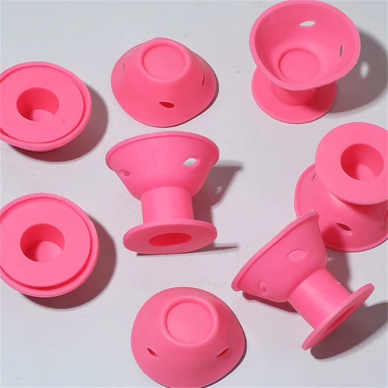 Pink Soft Silicone Magic Hair Care Rollers Set No Heat Hair Curler DIY Curling Styling Tool for Beautiful Curls - 10/20/30/50/10