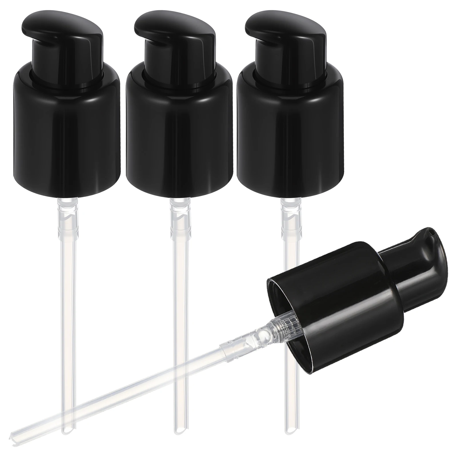 Cabeça da bomba de loção, 4 unidades, diâmetro de substituição 20mm, preto, tampa pp, à prova de vazamento, compatível com garrafa de emulsão, pressão do bico da bomba