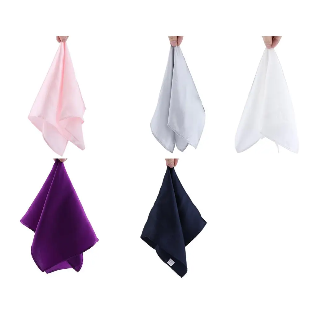 Plain Solid Pure Silk Pocket Square Handkerchief for Men Assorted