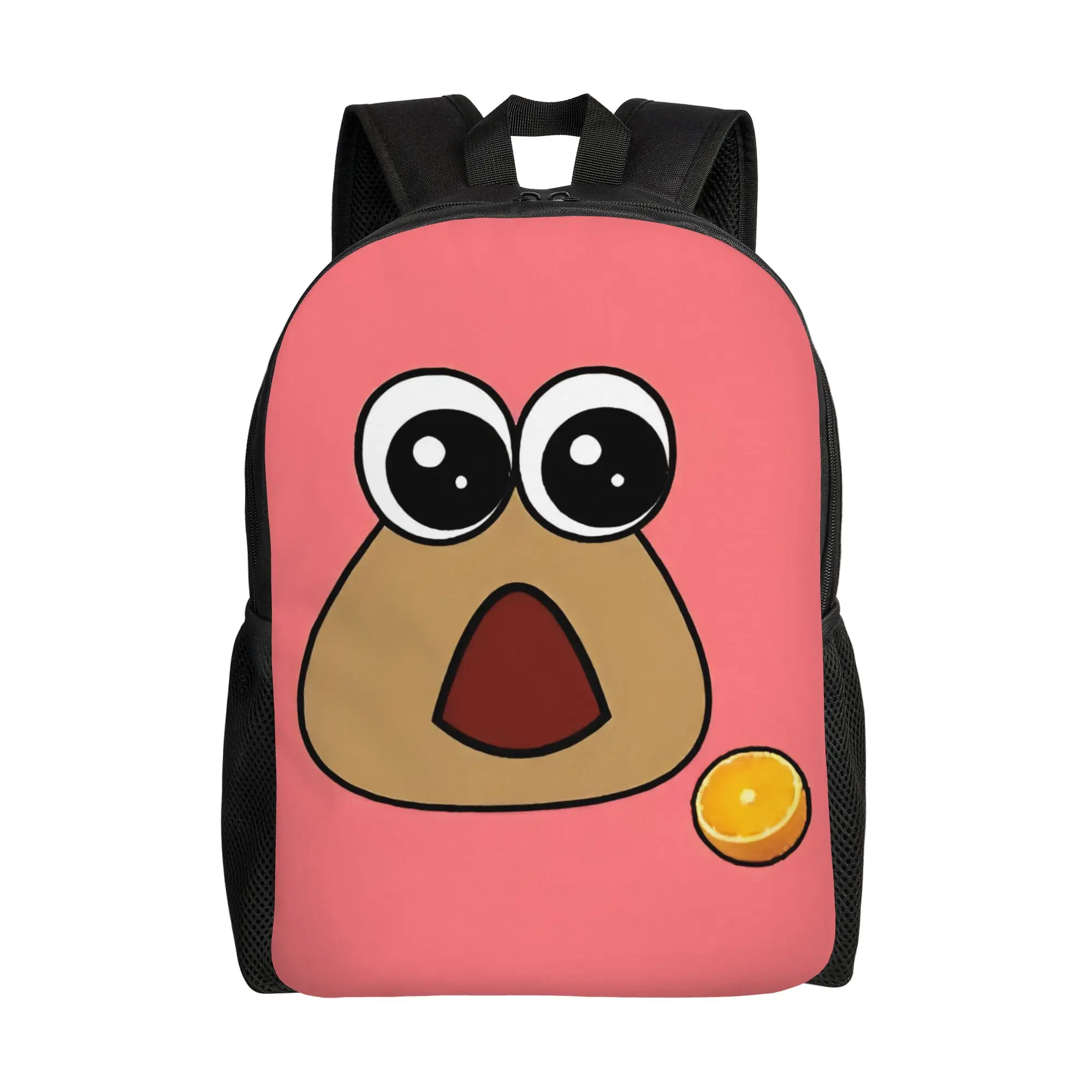 

My Pet Alien Pou Casual Backpack Outdoor High School Work Game Cartoon Daypack for Men Women Laptop Computer Canvas Bags