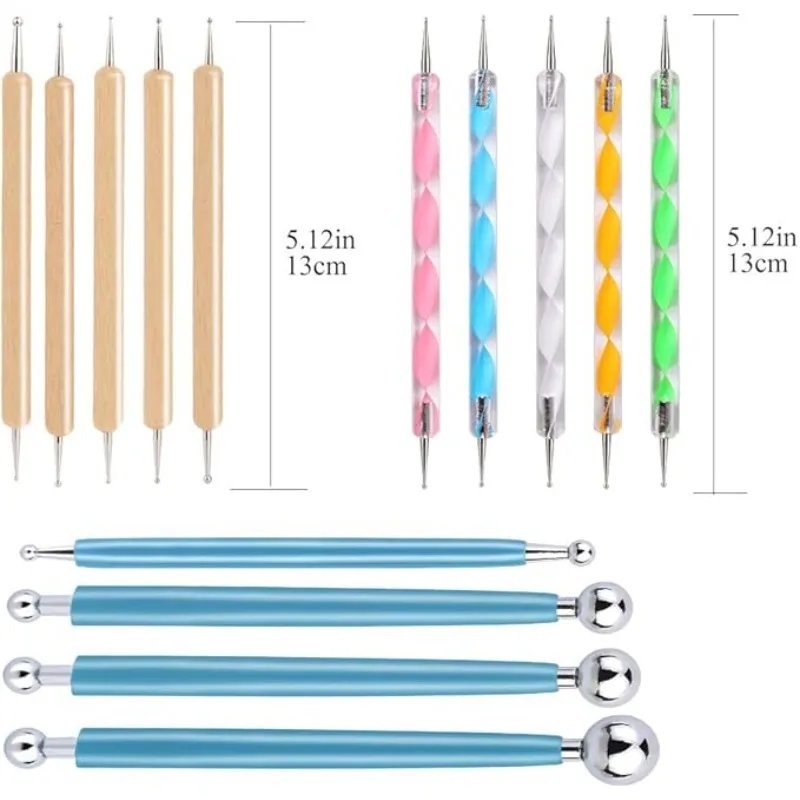 Dotting Tools Ball Styluses with Box,Dotting Tools Set Rock Painting,Pottery Clay Modeling Embossing Nail Art 14Pcs