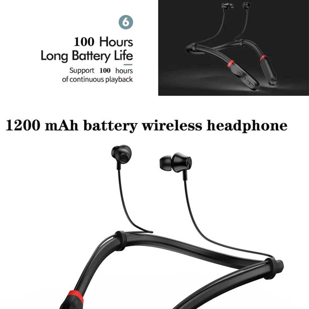 9D i35 TF Magnetic Wireless Bluetooth Earphone 1000MAH music Neck headset Neckband sport Earbuds Headphones For iPhone Xiaomi