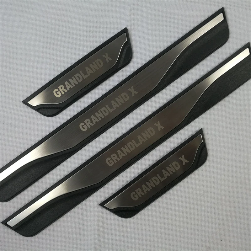 For Opel Grandland X Door Sill Scuff Plate Cover Trim Stainless Steel Threshold Pedal Styling Protect Car Accessories