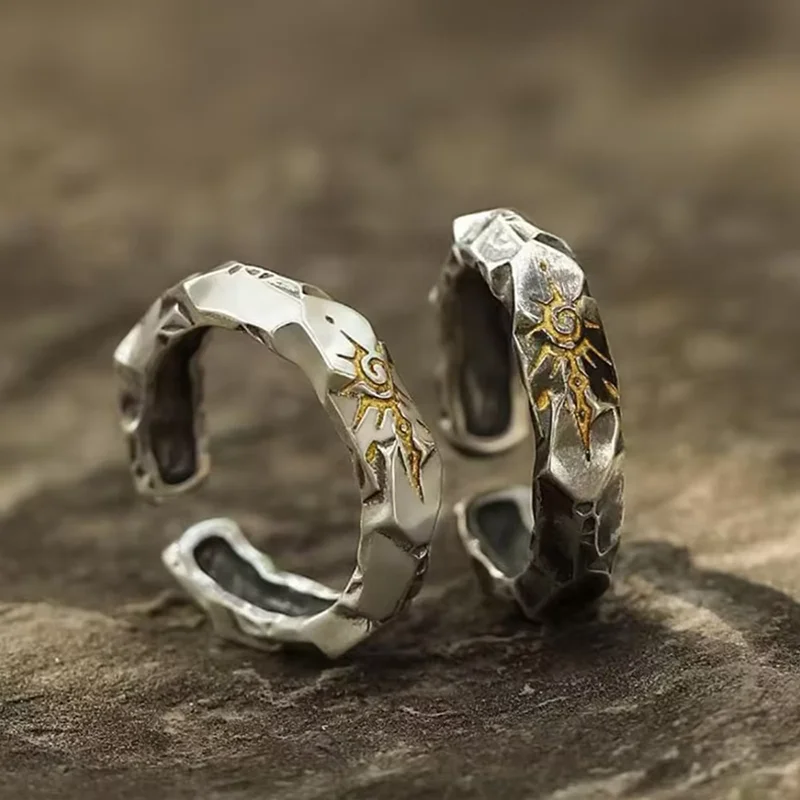 Vintage Women Sun Rings Jewelry Accessories Exquisite Geometric Index Finger Opening Rings For Women/Men Everyday Jewelry Gift