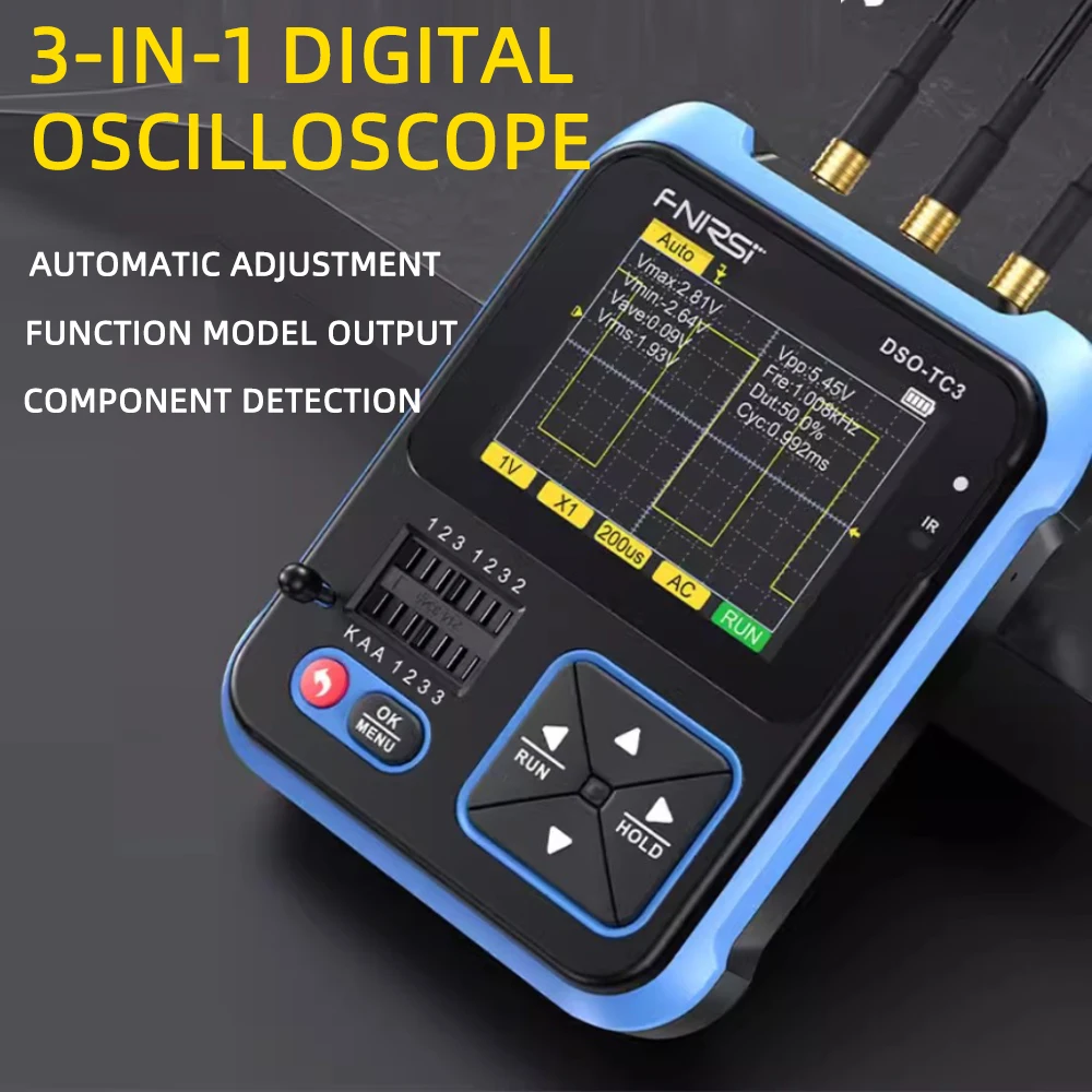 Handheld Digital Oscilloscope Compact DSO-TC3 Multi-function Transistor Tester LCR Meter 3-in-1 Electronic Component Detector