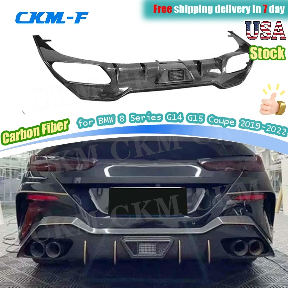 

Carbon Fiber Rear Diffuser Bumper Guard for BMW 8 Series G14 G15 Coupe Sport 2019-2022 Rear Back Bumper Guard Protector