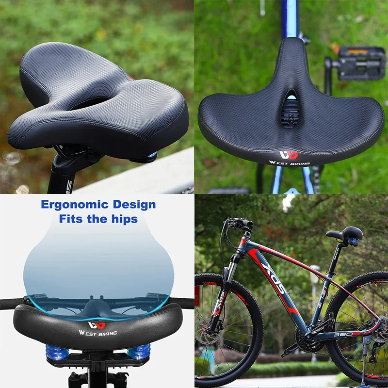 WESTBIKING Bicycle Saddle Memory Sponge Ergonomic Widebody Seat Soft Breathable Cycling Cushion Road MTB Saddle Bike Accessories