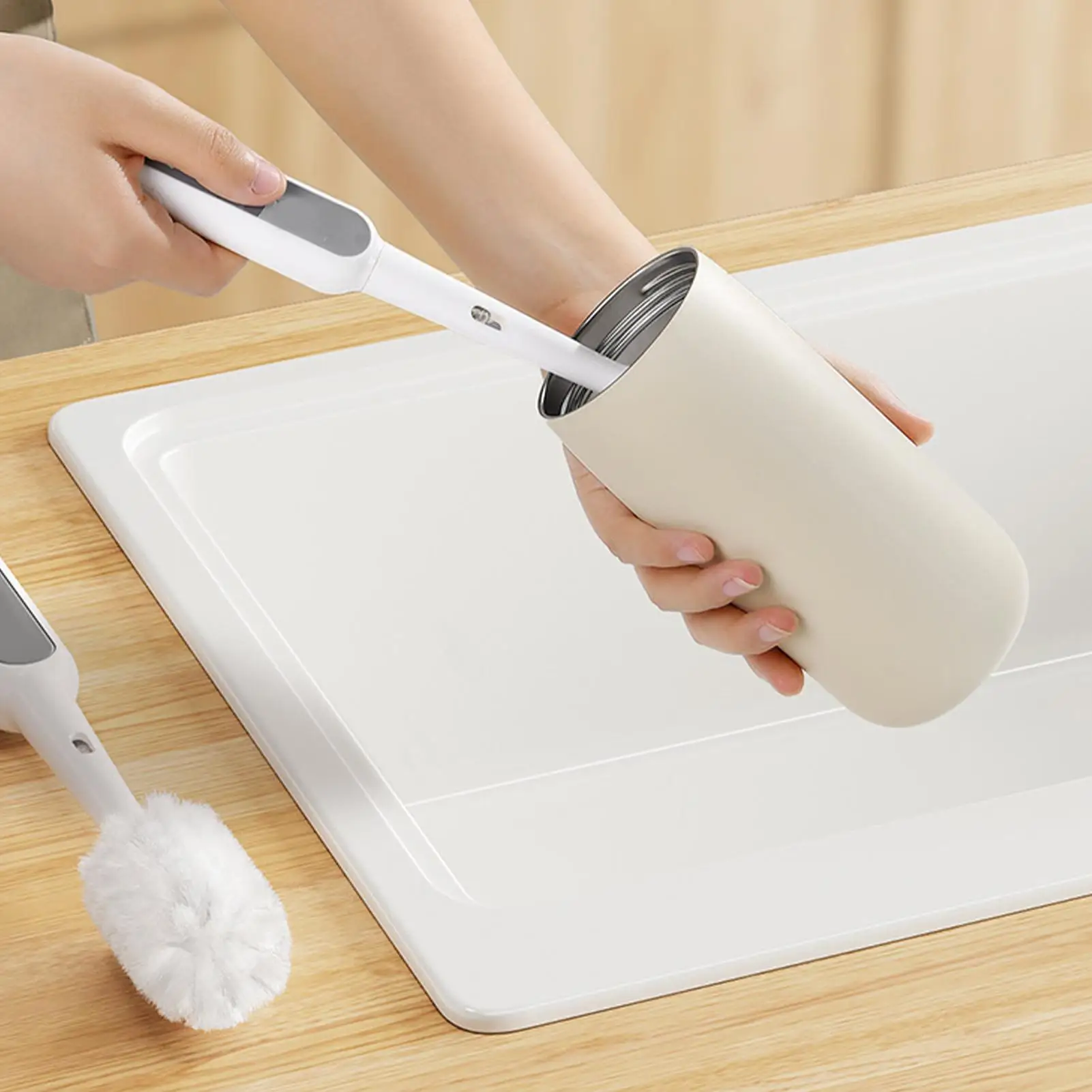

Baby Bottle Brush Insulated Flask Scrubber Multi-functional Removable Brush For Baby Bottle Flask Sink Tumbler Cleaning Narrow