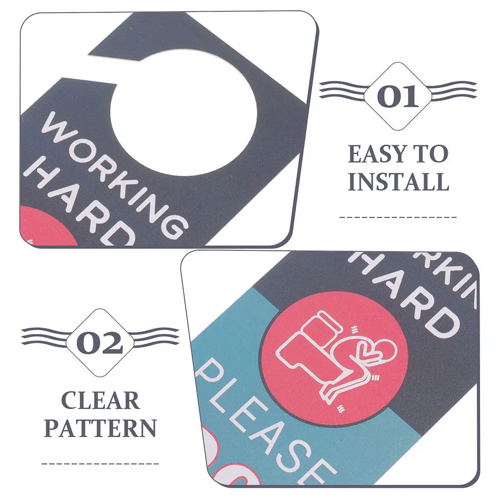2Pcs Toilet Door Sign Double-Side PVC Bathroom Occupied Vacant Sign Humor Decor Easy Installation Pre-Drilled Hole Restroom