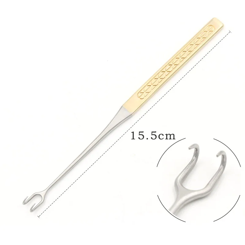 Cosmetic Double Eyelid Plastic Surgery Instruments Tools Titanium Alloy Stainless Steel Eyelid Hooks Rake Type Eye Bag Hooks