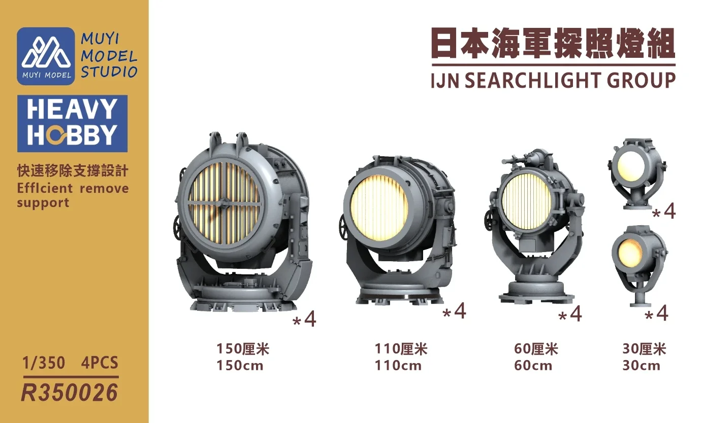 MUYI MODEL R350026 1/350 IJN SEARCH LIGHT GROUP Super detailed 3D-print