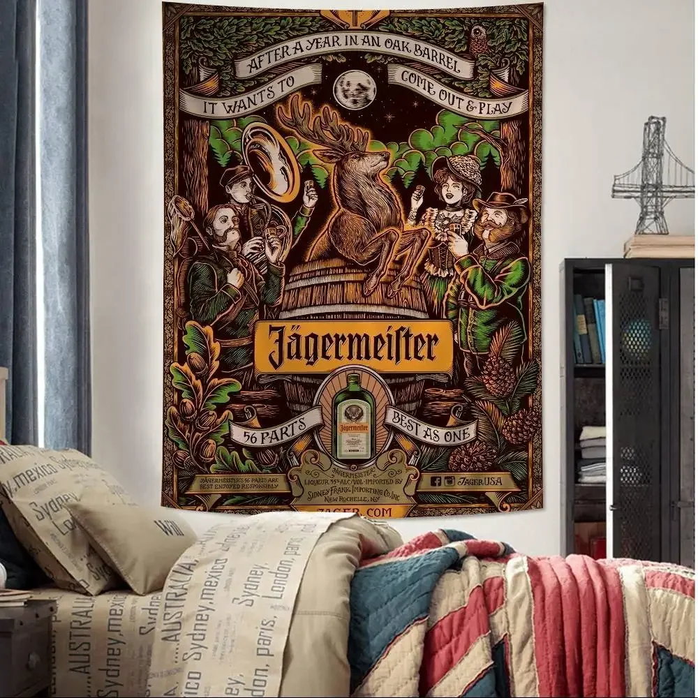 J-Jagermeister أنيمي أنيمي نسيج معلق التارو الهبي جدار السجاد النوم ديكور المنزل #2