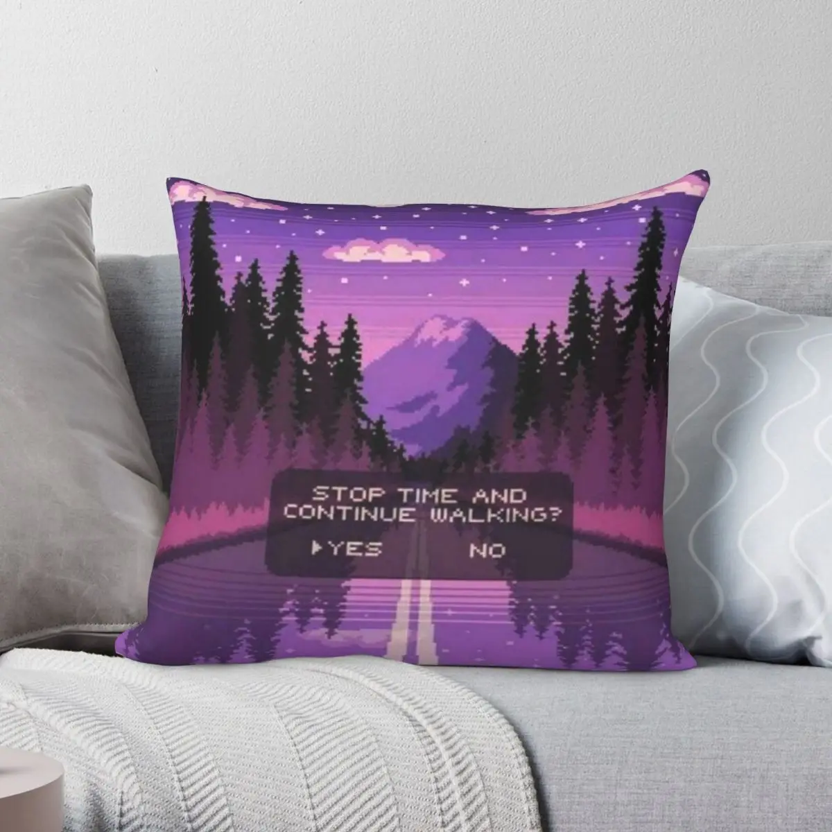 

Stop Time Pillowcase Polyester Linen Velvet Printed Zip Decor Home Cushion Cover