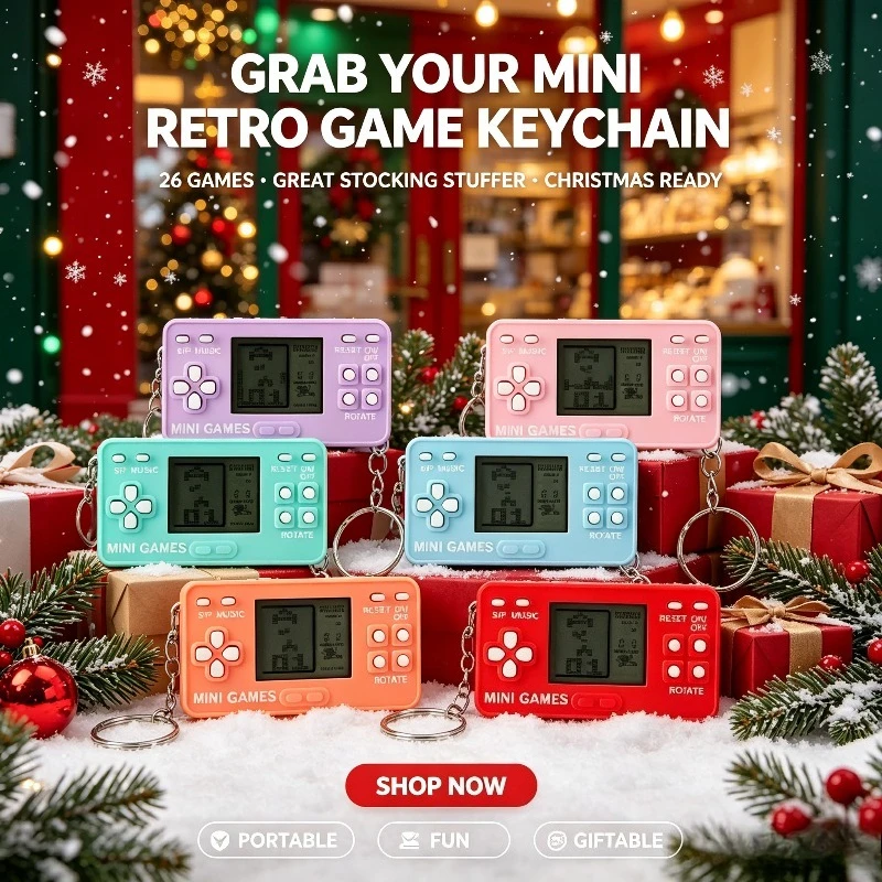 Retro Gaming Keychain - Mini przenośna konsola do gier retro