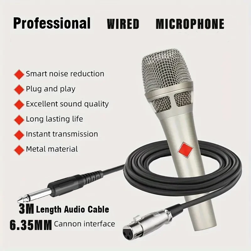 KMS105 Dynamic Microphone Metal 0V Power KMS 105 Voice Karaoke Internet Live Mics with 3M Canon thread, clip, storage bag