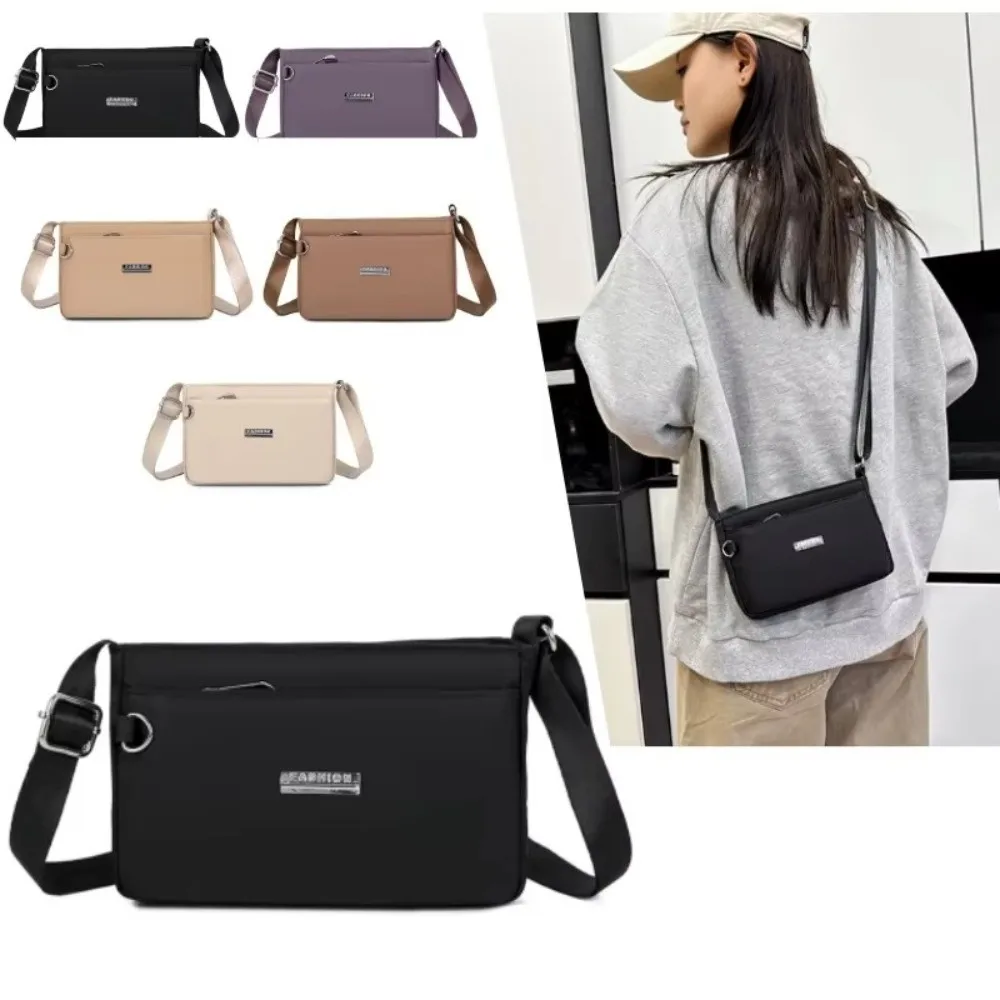 

Large Capacity Women Crossbody Bag Nylon Waterproof Shoulder Bag Lightweight Adjustable Strap Messenger Handbag Mobile Wallet