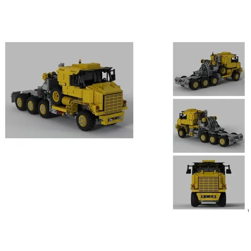 MOC-34802 شاحنة صفراء M1070 نقل المعدات الثقيلة بنة نموذج 1517 أجزاء أطفال اللبنات لعبة الهدايا
