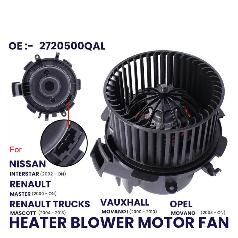 HEATER BLOWER MOTOR FAN FOR NISSAN INTERSTAR OPEL VAUXHALL MOVANO RENAULT MASTER