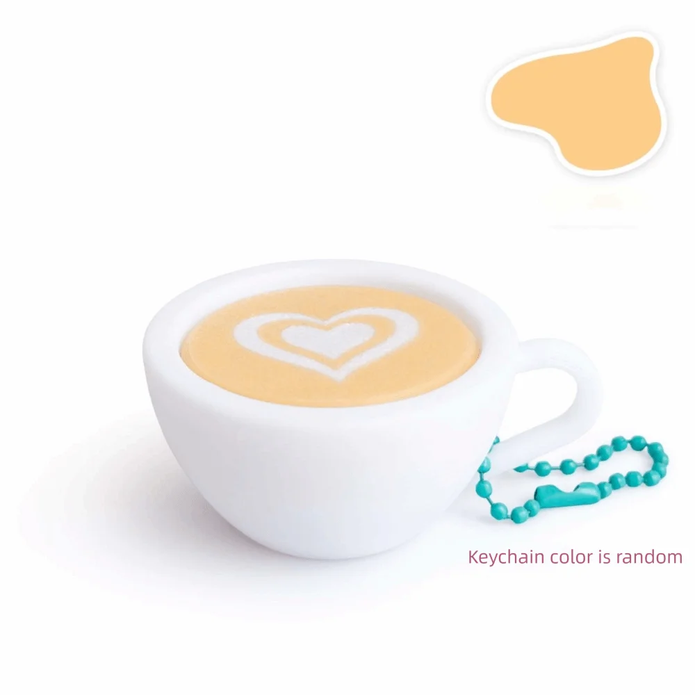 3D Printed Foods Clicker Keychain Simulation Food Funny Finger Button Pendant Sensory Fidget Coffee Calming Keychain Kids
